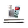 Imagem de Kit Ponteira 250mm D-08713 e Talhadeira SDS Plus 250mm D-08729 e 5 Brocas Makita