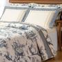 Imagem de Kit porcelana 10 peças roupa de cama completo sendo edredom cobertor + cobre leito + jogo de lençol cama casal queen - em percal 180 fios super macio 