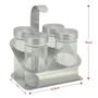 Imagem de Kit Porta Condimentos Aço Inox com Suporte 4 Peças