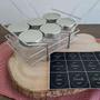 Imagem de Kit Porta Condimentos Chá Temperos 6 Potes De Vidro 195ml Acompanha Cartela Adesivos Para Identificar Os Temperos Cozinha Organização Organizador Casa Smart House