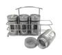 Imagem de Kit Porta Condimentos Temperos Inox 4 Peças Com Suporte