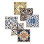 Imagem de Kit porta copos Decorado MDF Impermeável Litoarte  KPCL-001 Azulejos