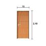 Imagem de Kit Porta de Madeira 210x72cm Batente 14cm Fechadura Stilo Belissima 5 Rodam