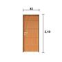 Imagem de Kit Porta de Madeira 210x82cm Batente 11cm Fechadura Stilo Belissima 5 Rodam