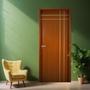 Imagem de Kit Porta de Madeira Decorada 215x74cm com Batente de MDF Ultra 12cm Mantiqueira MGM
