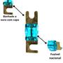Imagem de Kit Porta Fusível Caixa Acrílico Midi Universal Pequeno e Fusíveis Mini Faca Solar Ouro Modelo Anl Tecnoise Distribuidor