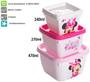 Imagem de Kit Porta Lanche Escolar C/ Copo 320ml Infantil Minnie Rosa