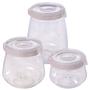 Imagem de Kit porta mantimentos 700ml, 1,1 litros e 1,9 litros marmorizado Flip Plasutil