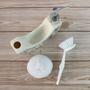 Imagem de Kit porta sabonete líquido porcelana com escova e esponja