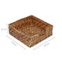 Imagem de Kit Porta Talher Porta Guardanapo Rattan Bambu Natural Rustico Quadrado Marrom Mesa