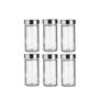 Imagem de Kit Porta Temperos com 6 Potes Vidro Tampa Inox 80 ML