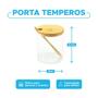 Imagem de Kit Porta Temperos Condimentos Com Colher De Bambu