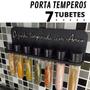 Imagem de Kit Porta Temperos Suporte Parede + 7 Tubetes Porta Condimentos Cozinha