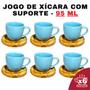 Imagem de Kit Porta Xícara Circular Com Xícara Em Porcelana ul 95Ml