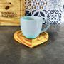 Imagem de Kit Porta Xícara Coração com Xícara Porcelana Azul 95ml - Suporte-Prático-Conjunto-Café-Design-Moderno-Personalizada