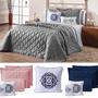 Imagem de Kit portinari  jogo cama completo casal king cobreleito manta + jogo de lençol algodão com 11 peças