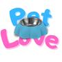 Imagem de Kit Pote 1 Litro Pequeno com Comedouro Azul Ideal para Pets