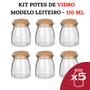 Imagem de Kit Pote de Temperos Condimentos De Vidro Tipo Leiteira Para Cozinha 110ml - Pote de Tempero - Frasco de Tempero