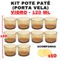 Imagem de Kit Pote de Vidro Translúcido Dourado Patê C/Tampa 120ml - Patê - Whisky - Velas - Gourmet - Decoração- Degustação