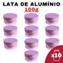 Imagem de Kit Pote Lata Alumínio Multiuso Roxo Vela, Creme, Cosméticos