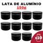 Imagem de Kit Pote Lata de Alumínio Multiuso - Preto - Vela, Creme, Cosméticos e Armazenamento Diverso (150g)