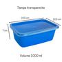 Imagem de Kit Potes de Alimentos Plástico Com Tampa Transparente 1000 ml - 30 Unidades Freezer Microondas