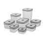 Imagem de Kit Potes de Plástico Hermético Electrolux - com Tampa Quadrado 8 Peças A23119201