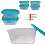 Imagem de Kit Potes De Plásticos Quadrados 7 Peças Jaguar Utilidades