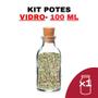 Imagem de Kit Potes de Tempero de Vidro 100ml com Tampa Rolha
