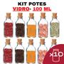Imagem de Kit Potes de Tempero de Vidro 100ml com Tampa Rolha