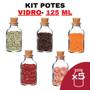 Imagem de Kit Potes De Temperos Condimentos De Vidro 125Ml