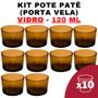 Imagem de Kit Potes de Vidro Patê Ambar Translúcido S/ Tampa 120ml - Patê - Whisky - Velas - Gourmet - Decoração- Degustação