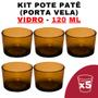 Imagem de Kit Potes De Vidro Patê Ambar Translúcido S/ Tampa 120Ml