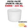 Imagem de Kit Potes De Vidro Patê Jateado Branco C/Tampa 220Ml