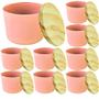 Imagem de Kit Potes de Vidro Patê Rosa Jateado C/Tampa 120ml