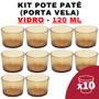 Imagem de Kit Potes De Vidro Patê Translúcido Dourado S/ Tampa 120 Ml