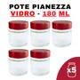 Imagem de Kit Potes De Vidro Pianezza C/Tampa Em Metal Vermelho 180Ml