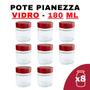 Imagem de Kit Potes de Vidro Pianezza C/Tampa em Metal Vermelho 180ml