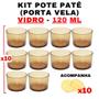 Imagem de Kit Potes De Vidro Translúcido Dourado Patê C/Tampa 120Ml