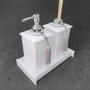 Imagem de Kit Potes Em Acrílico Para Banheiro 3 Pçs Luxo K15br1 Branco