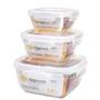 Imagem de Kit Potes Fliplock Quadrado E Retangular 400Ml 800Ml 1,4L