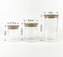 Imagem de Kit Potes Herméticos Com Tampa de Bambu 3 Pçs 250ml/520ml/770ml