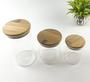 Imagem de Kit Potes Herméticos Com Tampa de Bambu 3 Pçs 250ml/520ml/770ml