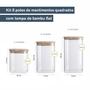 Imagem de Kit Potes Hermeticos Vidro Quad Flat 1400/1100/800Ml - 8Pçs