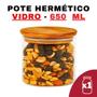 Imagem de Kit Potes Vidro Herméticos Bambu 650ml - 10x10  Marca