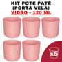 Imagem de Kit Potes Vidro Patê Jateado Rosa 120ml (5 Unidades)