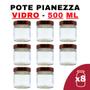 Imagem de Kit Potes Vidro Pianezza Grande C/Tampa Em Metal Rosé 500Ml