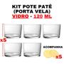 Imagem de Kit potes vidro transparente patê tampa 120ml - 5 unidades