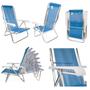 Imagem de Kit Praia 2 Cadeira Reclinável Sannet Alumínio + Guarda Sol + Saca Areia - Mor