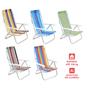 Imagem de Kit Praia 3 Cadeira 8 Pos Alumínio Guarda Sol 2,4m Bagum Marrom Saca Areia Pressão - Belfix